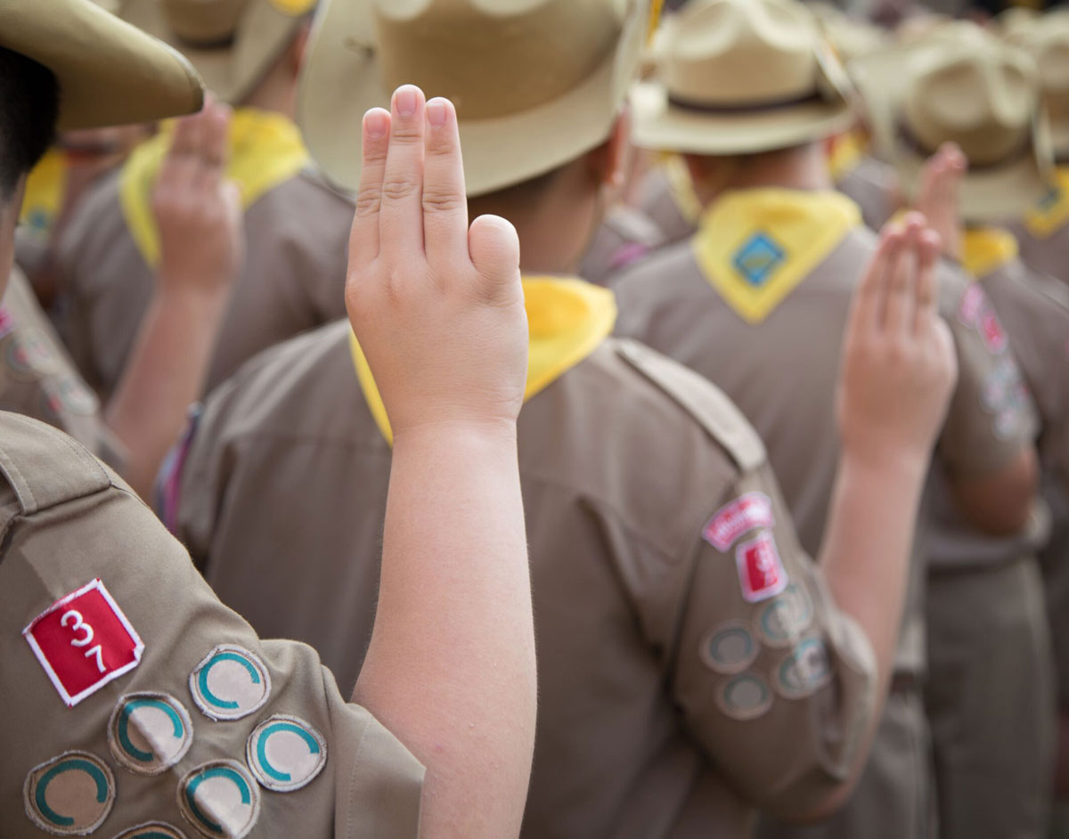 Asian Boy Scouts ceremony